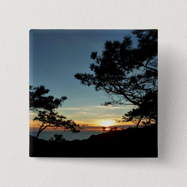 Torrey Pine Sunset III California Landscape Pinback Button (Front)