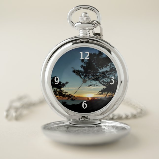 Torrey Pine Sunset III California Landscape Pocket Watch (Inside)