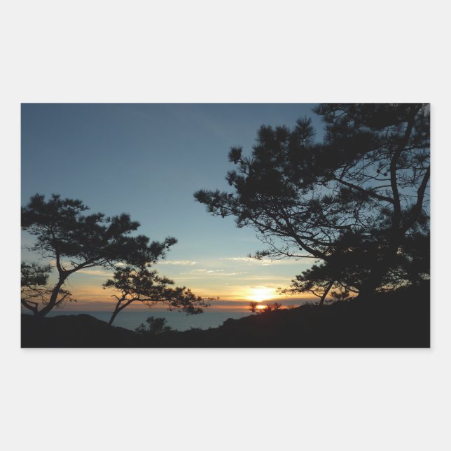 Torrey Pine Sunset III California Landscape Rectangular Sticker (Front)