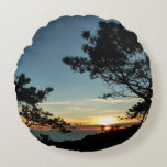 Torrey Pine Sunset III California Landscape Round Pillow