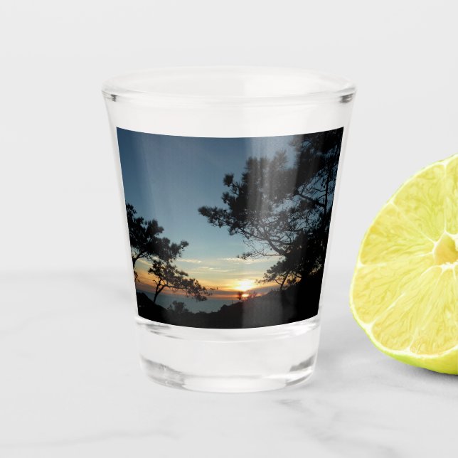 Torrey Pine Sunset III California Landscape Shot Glass (Front)