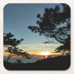 Torrey Pine Sunset III California Landscape Square Paper Coaster