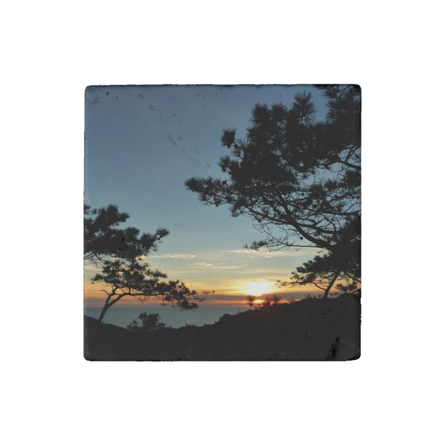 Torrey Pine Sunset III California Landscape Stone Magnet (Front)