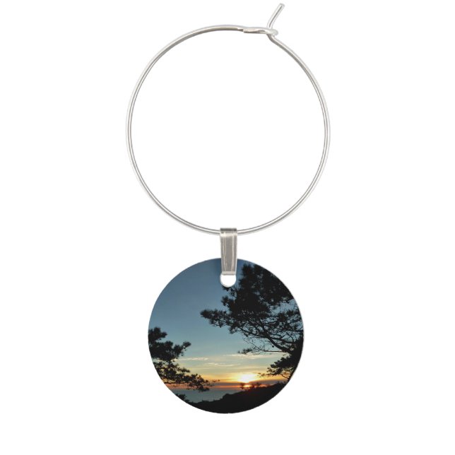 Torrey Pine Sunset III California Landscape Wine Charm (Front)