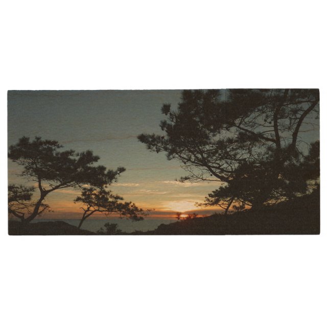 Torrey Pine Sunset III California Landscape Wood Flash Drive (Front)