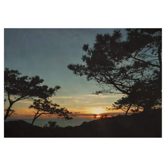 Torrey Pine Sunset III California Landscape Wood Poster (Front)