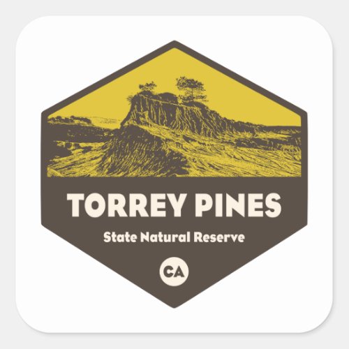 Torrey Pines State Reserve California Square Sticker