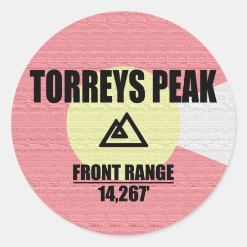 Torreys Peak Classic Round Sticker