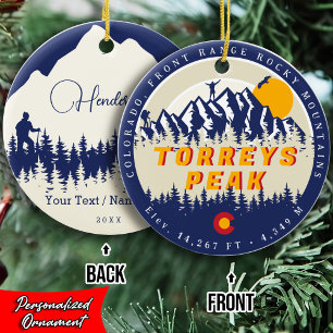 Torreys Peak Colorado Fourteeners 14ers Souvenir Ceramic Ornament