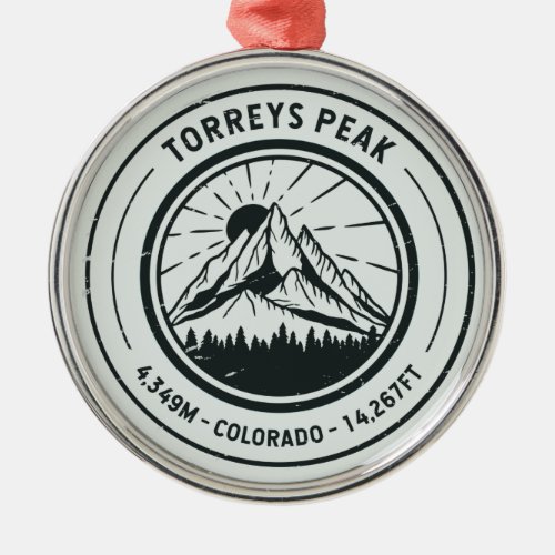 Torreys Peak Colorado Hiking Skiing Travel  Metal Ornament
