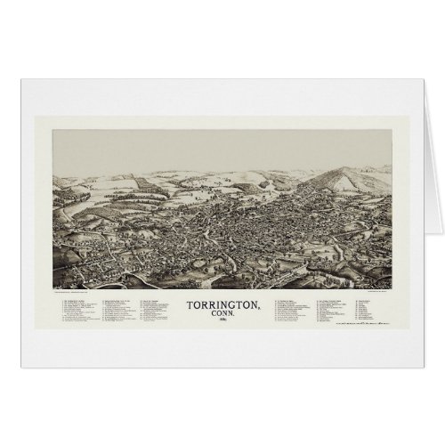Torrington CT Panoramic Map _ 1889