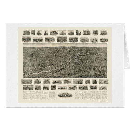 Torrington CT Panoramic Map _ 1909