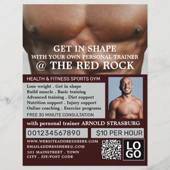 Torso, Personal trainer, Gym Advertising Flyer (Front)