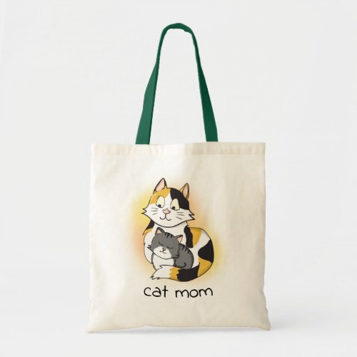 Tortie Cat Mom with Kitten Appreciation Tote Bag