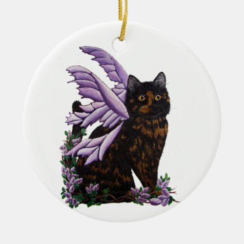 Tortie Cat Tortoiseshell Fairy  Ornament