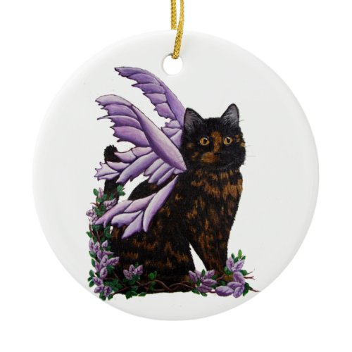 Tortie Cat Tortoiseshell Fairy  Ornament