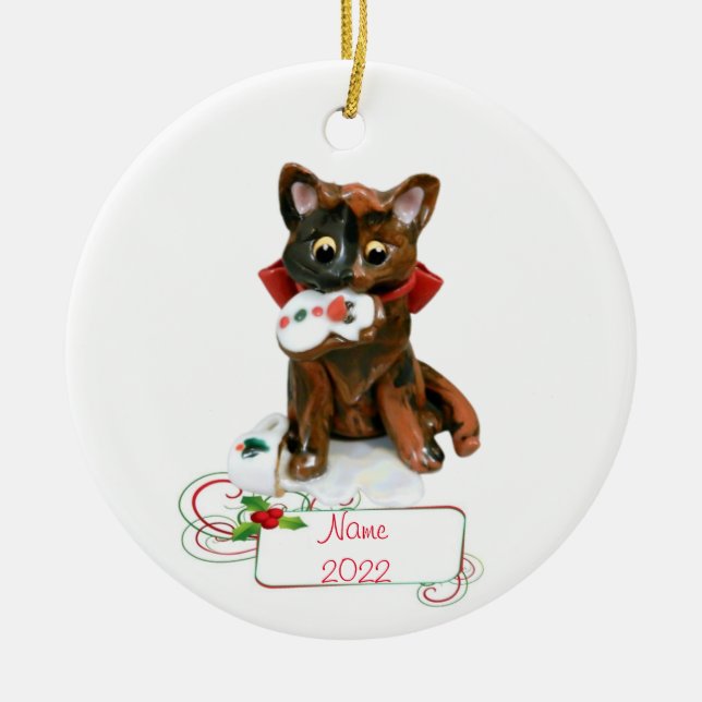 Tortie Cat Tortoiseshell Ornament (Front)
