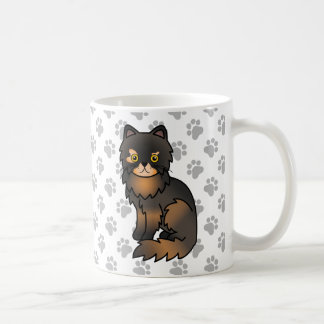 Tortie Point Persian Cute Cartoon Cat Illustration Coffee Mug
