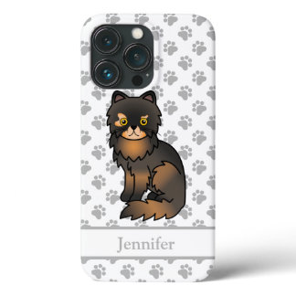 Tortie Point Persian Cute Cartoon Cat &amp; Name iPhone 13 Pro Case