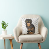 Tortie Point Persian Cute Cartoon Cat & Paws Throw Pillow (Chair)
