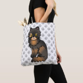 Tortie Point Persian Cute Cartoon Cat & Paws Tote Bag (Close Up)