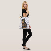 Tortie Point Persian Cute Cartoon Cat & Paws Tote Bag (On Model)