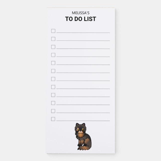 Tortie Point Persian Cute  Cat To Do List & Name Magnetic Notepad (Front)