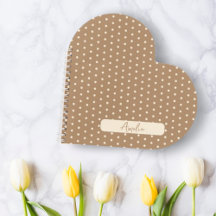 Tortilla Brown and beige polka dots heart