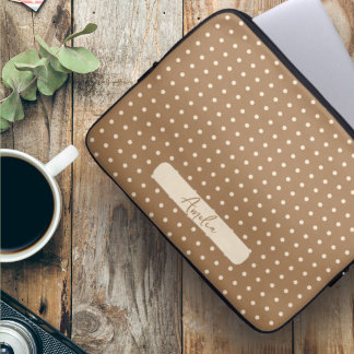 Tortilla Brown and beige polka dots Laptop Sleeve