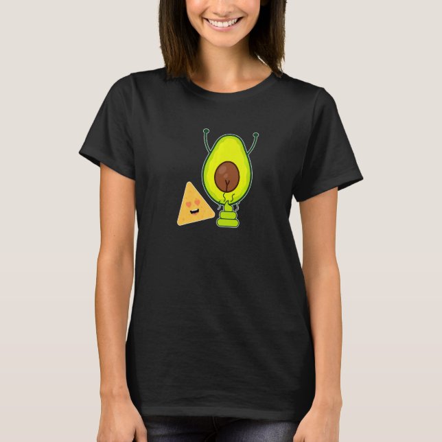 Tortilla Chip Guacamole Poop Pooping Avocado Vegan T-Shirt (Front)