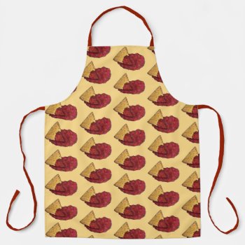 Tortilla Chips And Dip Tomato Salsa Mexican Food Apron by rebeccaheartsny at Zazzle