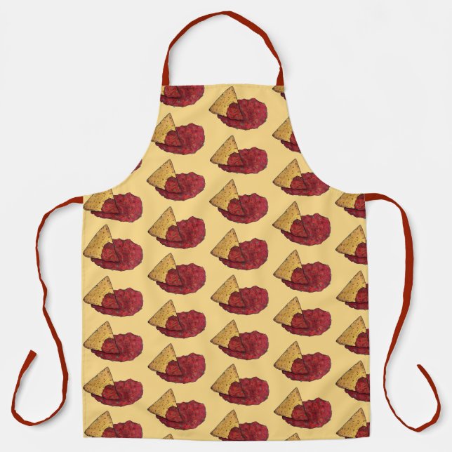 Tortilla Chips and Dip Tomato Salsa Mexican Food Apron (Front)