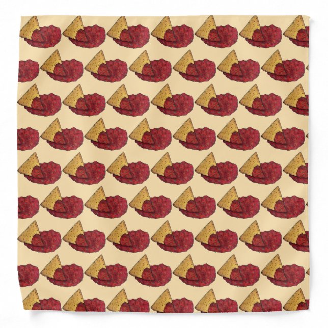 Tortilla Chips and Dip Tomato Salsa Mexican Food Bandana (Front)