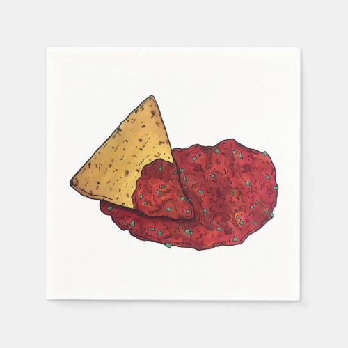 Tortilla Chips and Dip Tomato Salsa Mexican Food Napkins