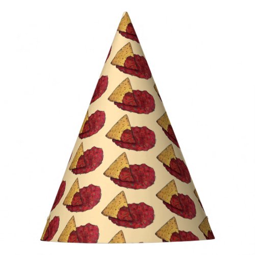 Tortilla Chips and Dip Tomato Salsa Mexican Food Party Hat