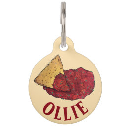Tortilla Chips and Dip Tomato Salsa Mexican Food Pet ID Tag