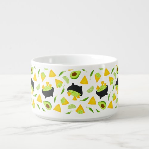 Tortilla Chips and Guacamole Pattern Bowl