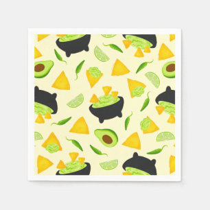 Tortilla Chips and Guacamole Pattern Napkins