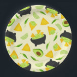 Tortilla Chips and Guacamole Pattern Paper Plates<br><div class="desc">Do you love munching on chips and guac or know someone that does? Then you'll enjoy this delicious pattern of tortilla chips and guacamole! The guac is served in a traditional stone molcajete and surrounded by plenty of golden tortilla chips, lime wedges, avocados, and green serrano chiles. This design is...</div>