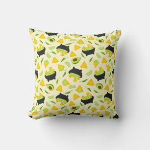 Tortilla Chips and Guacamole Pattern Throw Pillow