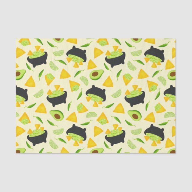Tortilla Chips and Guacamole Pattern Tissue Paper (Front)