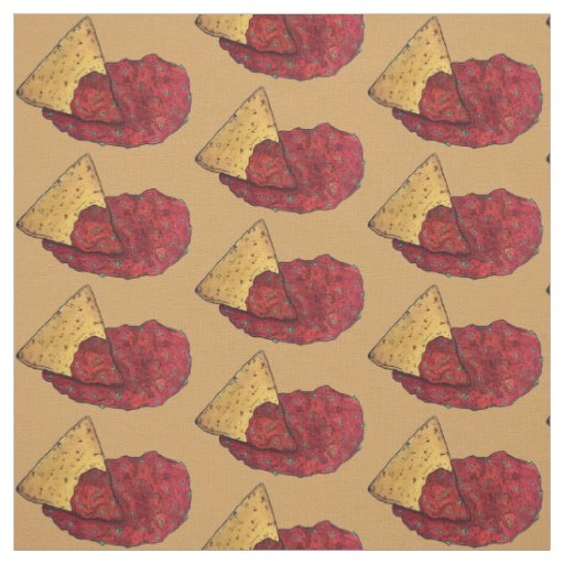 Tortilla Chips and Tomato Salsa Snack Food Foodie Fabric