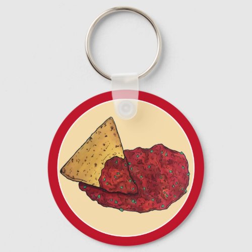 Tortilla Chips and Tomato Salsa Snack Food Foodie Keychain