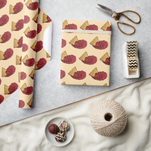 Tortilla Chips and Tomato Salsa Snack Food Foodie Wrapping Paper