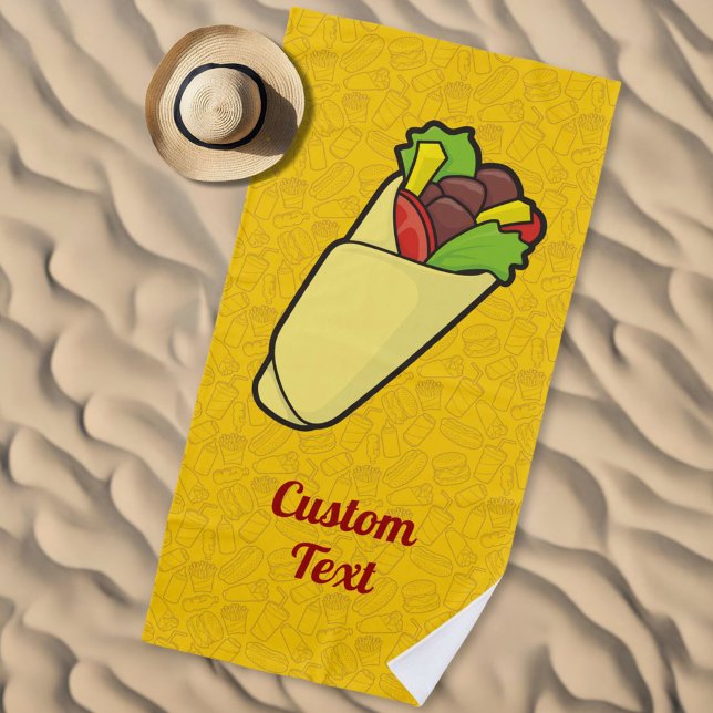 Tortilla Sandwich Wrap Beach Towel (Creator Uploaded)