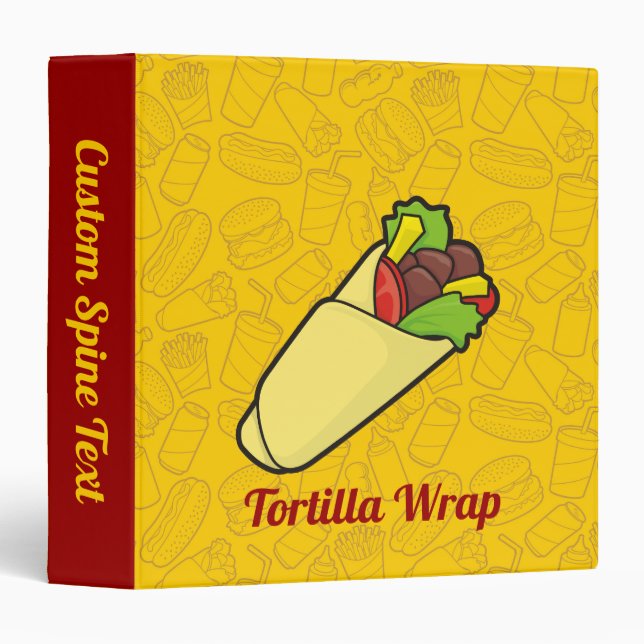 Tortilla Sandwich Wrap Binder (Front/Spine)