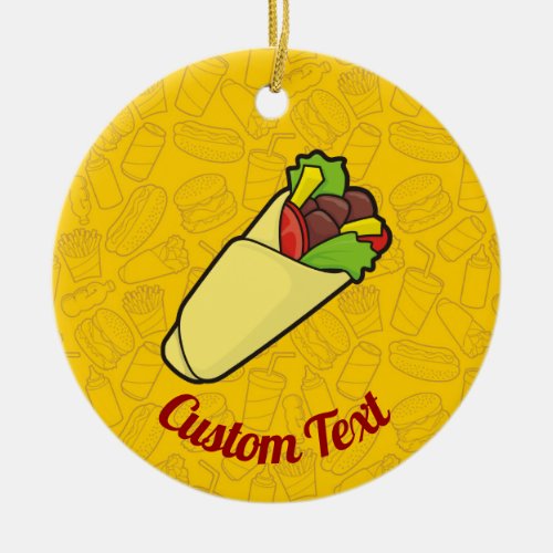 Tortilla Sandwich Wrap Ceramic Ornament