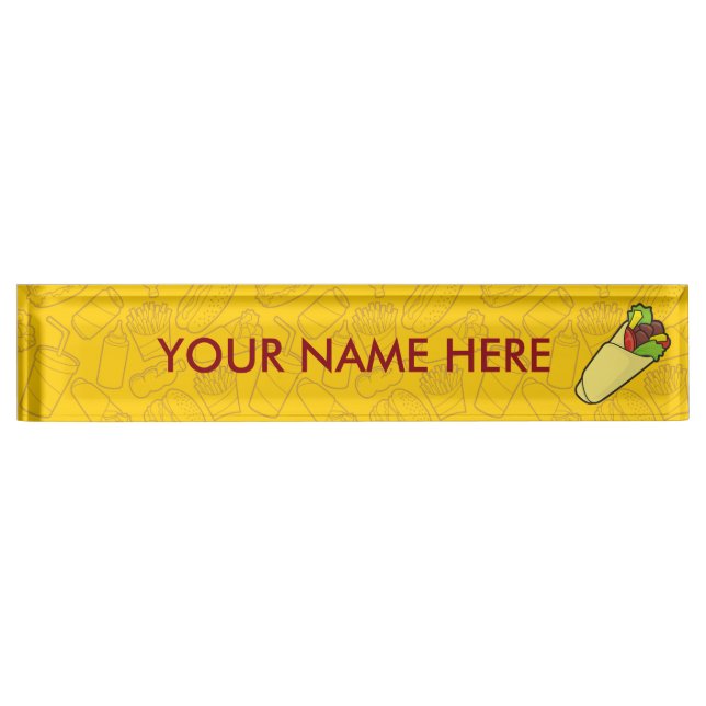 Tortilla Sandwich Wrap Desk Name Plate (Front)