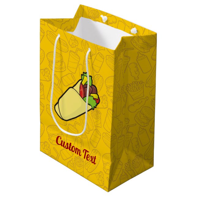 Tortilla Sandwich Wrap Medium Gift Bag (Front Angled)