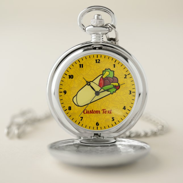 Tortilla Sandwich Wrap Pocket Watch (Inside)